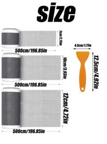 1roll 5m Cutable Shower Drain Hair Catcher,Self-Adhesive Floor Drain Stickers, For Bathroom Disposable Mesh Sink Strainer Filter. Bathroom Accessories Bathroom Tools - Black - View 4