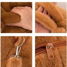 1pc Capybara Backpack Cute Fashion Bag, Can Store Cell Phone, Wallet And Keys, Multi- Purpose Storage Bag, Throw Pillow For Sofa, Home Decoration, Holiday Gifts, Halloween, Christmas - 棕色 - 查看 9
