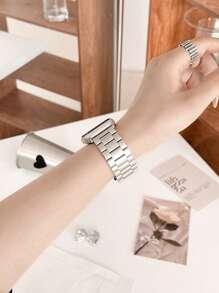 1 件时尚男士 Apple Watch 表带 Apple Watch 表带银色不锈钢可调节表带兼容 Apple Watch Series 10 Ultra2/Se/S9/S8/S7/S6/S5/S4/S3/S2/1，男女皆宜的礼物，智能手表替换表带，38mm/40mm/41mm/42mm/44mm/45mm/49mm（不含手表）兼容 Apple Watch 表带