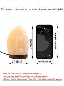 1个喜马拉雅盐灯，LED水晶氛围灯，USB供电，婴儿房夜灯，卧室助眠灯，节日装饰，家居装饰，派对装饰，卧室装饰，客厅装饰，床头灯，适用于办公室、卧室、浴室、客厅、餐厅、书房、瑜伽、冥想，营造温馨氛围 - usb鹽石燈 - 查看 3
