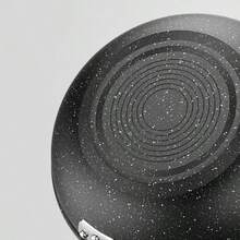 30cm Non-Stick Frying Pan With Glass Lid | Granite Coating Induction Hob Compatible Frying Pan Set | Healthy Cooking, Easy Clean | Includes Free Bamboo Spatula - Black - View 4