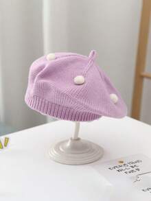 1 件/2 件婴儿帽子秋冬款，可爱甜美蘑菇和波尔卡圆点针织帽，婴幼儿男孩女孩保暖头饰 - 貝雷帽 - 查看 32
