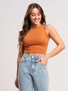 Women Tank Tops & Camis - 駝色 - 查看 2