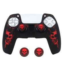 Nuova cover protettiva per controller Playstation 5 a forma di teschio, RALAN 1 custodia protettiva per controller + 2 cappucci personalizzati per levette analogiche - Multicolore - Visualizzare 4