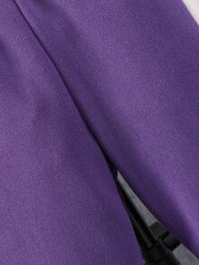 2pcs/Set Young Girl' Hooded A-Line Zip-Up Hoodie + Contrast Color Pants Casual Outfit