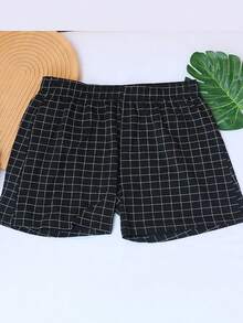 3 pièces/set Short de détente aéré et doux à rayures, caleçons boxeurs de couleur unie respirants pour hommes (noir, bleu, jaune), convient pour le port extérieur - Multicolore - Voir 2