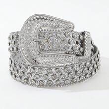 1 Fashion Temperament Full Diamond Rhinestone European And American Style Y2K Belt Belt Women's Decoration With Pants Fashion Versatile Colored Diamond Belt Party Banquet Gift - 藍色 - 查看 2