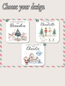 1pc- Customized Large Christmas Sacks, 15.7 X 23.6-Inch Personalized Christmas Gift Bags, Customized Name Santa Claus Sacks, Christmas Rabbit And Fox Gift Bags, Christmas Gift Bags, Holiday Gift Bags, Gift Bags, Purchased Products Christmas Big Bags, Christmas Big Bags, Christmas Big Bags, Christmas Big Bags, Special Gift Christmas Big Bags - Multicolor - View 2