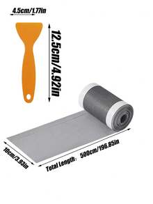 1roll 5m Cutable Shower Drain Hair Catcher,Self-Adhesive Floor Drain Stickers, For Bathroom Disposable Mesh Sink Strainer Filter. Bathroom Accessories Bathroom Tools - Black - View 14