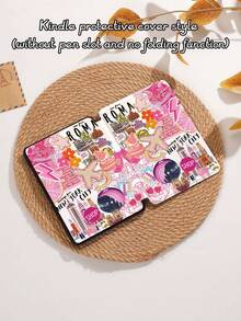 旅行图案 iPad 保护套，兼容 iPad 9.7/10.2/10.5/10.9/12.9/Pro 11（第十代），兼容三星 Galaxy Tab S6 Lite 10.4 英寸，兼容 Kindle Paperwhite 第十二代（2024 年款），Kindle（第十一代）（2022 年发布），柔软防震保护，智能支架/自动唤醒/睡眠功能