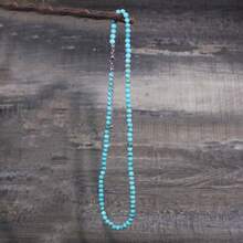 1 pieza Collar de cuentas de turquesa natural estilo bohemio para mujeres, perfecto para uso diario en todas las estaciones, ideal como regalo y un accesorio de moda imprescindible que se combina sin esfuerzo con cualquier atuendo para viajes al aire libre y sesiones de fotos.