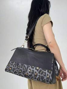 Túi xách cá nhân hóa thời trang Y2K dành cho nữ, túi đeo vai họa tiết da báo phong cách Punk đường phố với nhiều ngăn và dây đeo vai có thể tháo rời. Ví nữ hoàn hảo cho sử dụng hàng ngày, tiệc mua sắm, đi làm và là một món quà thời trang hoàn hảo cho kỳ nghỉ. - Xám - Xem 7