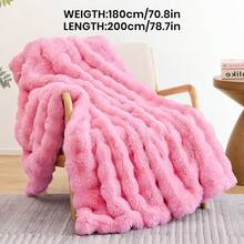 1pc Solid Color Plush Blanket, Available In Multiple Colors, Soft & Warm Faux Fur Luxury Style Throw Blanket, Suitable For Living Room, Bedroom, Sofa And More, Fluffy Long Pile Blanket, Soft & Cozy Sofa Throw, Autumn Decor, Room Decor, Back To School, Study Supplies
