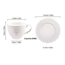 1 zestaw 6-uncjowych białych kubków do cappuccino - duża ceramiczna filiżanka do kawy ze spodkiem - do mikrofalówki i zmywarki, idealna do herbaty, espresso, latte - porcelanowy zestaw do kuchni lub kawiarni, dla baristów, ceramiczna filiżanka do espresso ze spodkiem, 6-uncjowa filiżanka do cappuccino, zabytkowe filiżanki do kawy w stylu kawiarnianym, do espresso i kawy po turecku, kubki do latte w stylu farmhouse, filiżanki do herbaty i spodki, porcelanowy zestaw dla baristów, pomysł na prezent