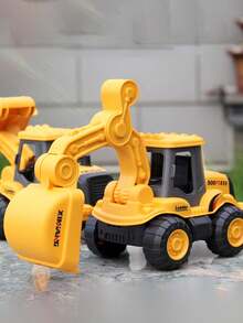 1pc Mini Children Excavator Bulldozer Toy Vehicle, Inertial Engineering Car Toy, Gift For 3 4 5 6 Year Old Boys And Girls - Multicolor - View 12