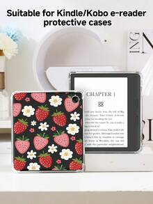 Ayotu Funda protectora con diseño de fresa roja, compatible con Kobo Clara Colour/Kobo Clara BW/Kindle Paperwhite 12th Gen 2024/Kindle (11th Gen - Lanzado en 2024)/Kindle 10th Gen 2019, patrón de fruta, carcasa transparente para Kindle - Multicolor - Ver 21
