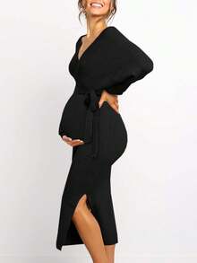 Maternity Nursing Sweater Dress For Women Long Sleeve Baby Shower Wedding Guest Outfits