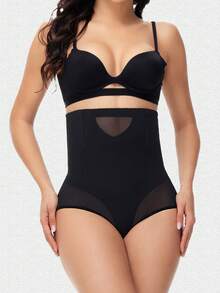 Pantaloni de damă cu talie înaltă, control al abdomenului, lenjerie intimă respirabilă cu strat dublu de plasă, modelare a șoldurilor și modelare a corpului