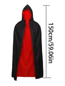 Capa de vampiro negra y roja para adultos con capucha, capa con capucha reversible y unisex, capa de vampiro/pirata para mujeres y hombres, disfraz de Halloween para fiesta y cosplay