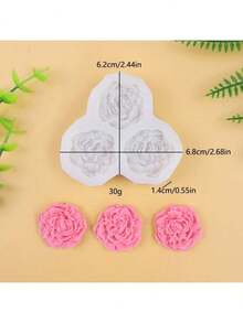 Peony Rose Flower 3D Silicone Mold, DIY Resin Epoxy Clay Craft Mold - White - View 4