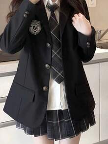 Women Lightweight Blazers - Black - View 1