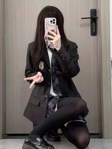 Women Lightweight Blazers - Black - View 2
