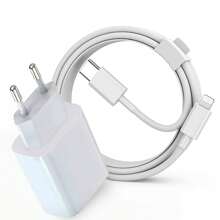 Kit de carga rápida de 30W UE: Cargador de pared USB C + Cable USB C a Lightning de 3.3 pies/100 cm para transferencia de datos rápida, compatible con iPhone 14/13/12/11/XR/XS/XS Max