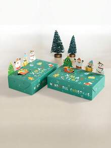 10pcs Christmas Gift Boxes – 3D Santa, Snowman & Reindeer Designs, Paper, Decorative Lollipop Closure | For Cookies, Holiday Treats & Festive Gifting Christmas Christmas Decorations Christmas Pajamas Christmas Gifts Christmas Decor - Multicolor - View 4