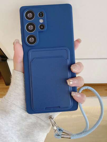 1个纯色液态硅胶手机壳，带挂绳，兼容三星Galaxy S25、S24、S24 Plus/S24+、S24 Ultra、S24 FE、S20、S21、S22、S23，软壳全包保护套，带卡槽，国际版，非国内版