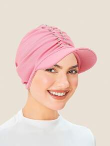 قبعة مسلمة بطبعة زهرية أنيقة، طربوش، قبعة بيسبول، قبعة شمس، وشاح، وشاح بحافة للنساء