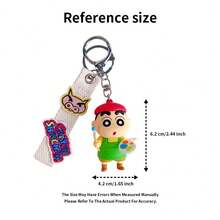Crayon Shin-Chan Serie süße Plüsch Schlüsselanhänger, offiziell lizenziert, super süß, perfekt für tägliches lässiges Outfit, ideal als Urlaubs- oder Geschenkidee, bringt ins Leben. (Kleiner Maler Stil) - Verschiedenfarbig - Übersicht 10