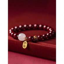 1Pc Red  Nafu  Chinese Style'Na Fu 'Pendant Beaded Bracelet, Lucky Couple And Festival Gifts - Đỏ - Xem 8