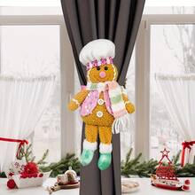 1pc Cute Gingerbread Man Window Curtain Clip, Christmas Party Decor, Indoor Decoration, Hotel/Shop Window Accessory Home Decor Christmas Decorations Room Decor Christmas Decorations Home
