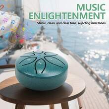 1 pieza Tambor etéreo de 3 pulgadas y 6 tonos, mini tambor de lengüeta de acero, tambor de lluvia para exteriores, instrumento profesional para adultos principiantes para una fácil introducción a la percusión, disponible en varios colores, sonido claro, adecuado para meditación, enseñanza, entretenimiento, etc., y también hace un excelente regalo.