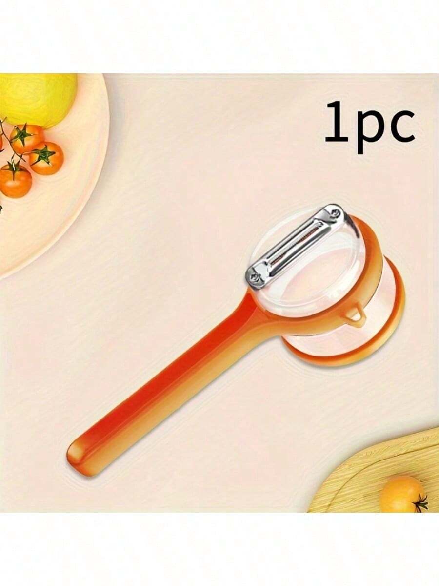 2 Innovative Peelers With Storage Boxes - Serrated Edge Design And PET Material, Ideal For Food Prep In Dorms And Kitchens, Space-Efficient Solution - Cam + Xanh lá cây - Xem 1