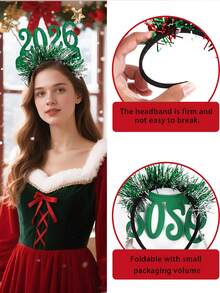 1 Stück 2026 Haarband (Glitzer-Stil) - mit 2026 Nummer & Fünf-Zacken-Stern Design, unisex, geeignet für Partydekorationen, Partybegünstigungen, Neujahrsfeiern und den täglichen Gebrauch