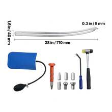 Dent Puller Kit, Paintless Car Dent Removal Tool, Auto Fen.Der Damage Repair Puller Lifter With Curved Rod, Crowbar, Rubber Hammer, Airbag, Detachable & Repair Pens, Replacement Heads Tools Kit - Multicolor - View 10