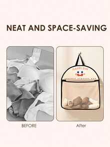 1pc Hanging Mesh Storage Bag, Polyester Breathable Washable Laundry Organizer Bag, Wall-Mounted Underwear & Socks Sorting Bag, Bathroom Storage Bag, Dorm Essential Clothing Organizer Bag, School Hanging Wardrobe Storage Bag, Bathroom Small Tool, Bedroom Home Kitchen Storage Bag - Multicolor - View 8