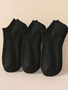 1/10/20/30 双男女通用黑色袜子隐形袜运动袜百搭简约透气柔软舒适时尚百搭袜子情侣款适合日常或户外休闲穿着