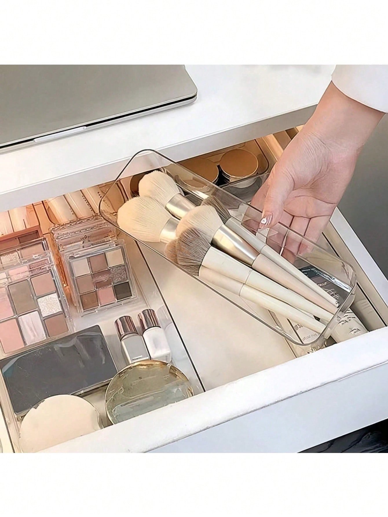 6/7 صناديق منظم شفافة للأدراج، صناديق تخزين مستحضر...