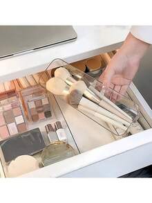 6/7 透明抽屉收纳盒，化妆品收纳盒，办公桌隔断收纳盒，适用于化妆品、办公用品和杂物，夏季女士礼品收纳盒