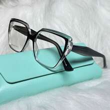 Acetate Nylon Glasses, Women's Square Butterfly Frame - preto - 查看 3
