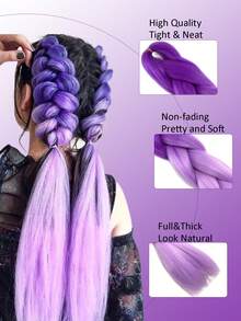 1/3/5件/包渐变色巨型辫子合成接发，24英寸，时尚百搭，适合日常、派对、角色扮演、万圣节等场合 - 彩色 - 查看 6