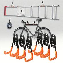 重型金属工具挂钩 - 工业级车库储物架 - 节省空间的车库、车间、家用壁挂式挂钩 - 防锈、坚固的结构 - 可固定梯子、自行车、工具 - 现代车库储物解决方案、车库配件、车间组织、时尚挂钩设计、耐用挂钩材料、防锈挂钩、双色设计、工业级挂钩、DIY 爱好者 - 彩色 - 查看 2