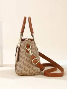 新款时尚高端印花母女包三件套女士手提包 - 棕色 - 查看 4