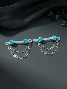 CIZME 1pair Cute Rhinestone Fake Nipple Rings For Women For Daily Decoration, Pink Nipple Cuff Non Piercing Nipple Rings Dangle Heart Chain Fake Nipple Studs Fake Nipple Piercing Jewelry