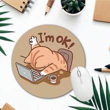 1 Piece Of Fun And Cute Mouse Pad, Circular Mouse Pad For Office Desk, Small Mini Travel Mouse Pad With Anti Slip Rubber Base, Laptop Office Rubber Mouse Pad Suitable For Girls And Boys, Suitable For Office, Home, Study And Gaming, 20 * 20 * 0.2cm - Multicolor - View 4