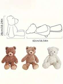 1pc Soft & Cuddly Plush Teddy Bear - Adorable Stuffed Animal With Velvety Fur, Perfect Gift For Birthday, Christmas, New Year, Valentine's Day, Wedding Party, And All Occasions