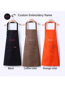 Personalized Name Apron, Customized Name Apron, Personalize Apron Custom, Chef Apron, Mom Apron, Baking Apron, Chef Gift, Personalized Bar Apron, Canvas Workshop Apron With Pockets, Custom Gift For Him
