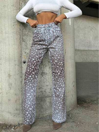 SQUALO Women's Blue Washed, Ripped, And Distressed Effect Jeans Street Style